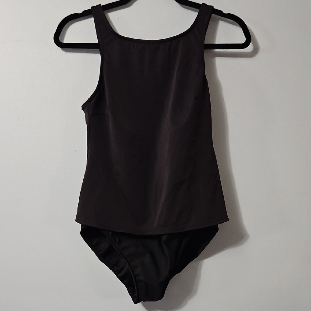 Lands Ends Women's One Piece Black Swim Suit Size 12 - Picture 2 of 9